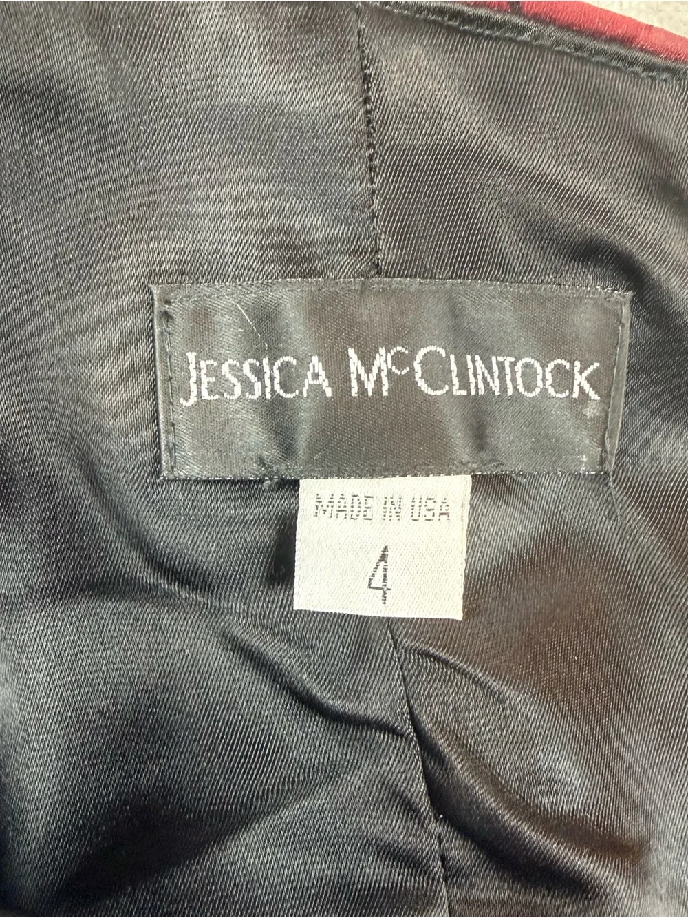 Vintage Jessica McClintock Strapless Burgundy Jacquard Gown Size 4 Formal Dress